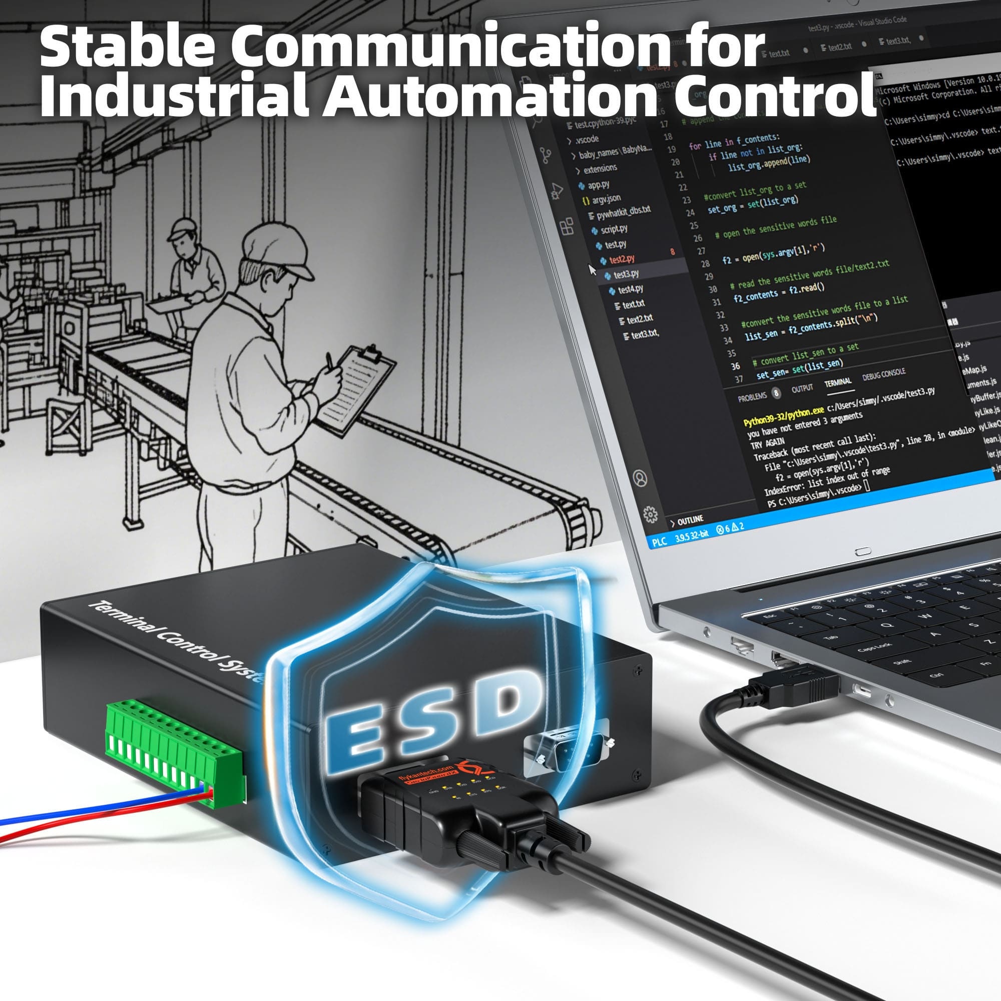 RS232-ESD9A | USB-시리얼 어댑터, 9개 LED, ESD 보호,flykantech.com | 종합 공장 설계, 제조 및 수출 서비스 | 생산 효율성 향상,RS232-ESD9A | USB-시리얼 어댑터, 9개 LED, ESD 보호