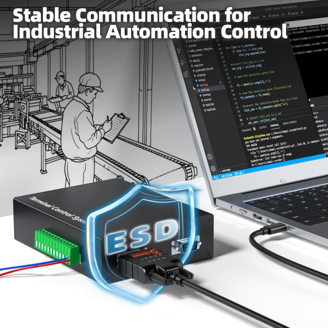 RS232-ESD9C | USB-C-시리얼 어댑터, 9개 LED, ESD 보호,flykantech.com | 종합 공장 설계, 제조 및 수출 서비스 | 생산 효율성 향상,RS232-ESD9C | USB-C-시리얼 어댑터, 9개 LED, ESD 보호