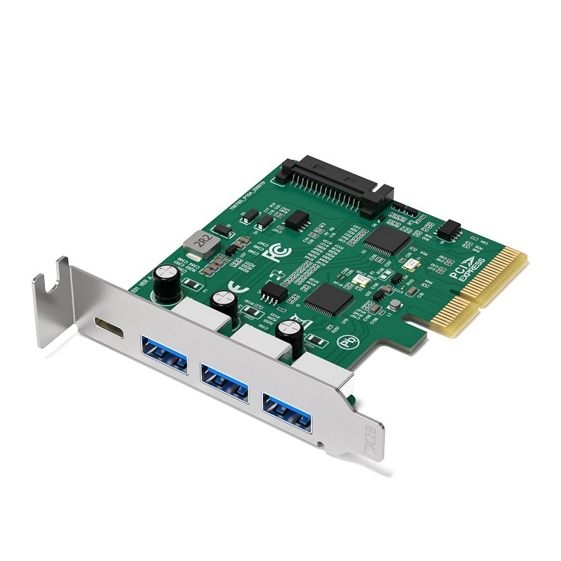 PCIE-3A1C-10G | 4-Port USB 3.2 Controller Card - 3 USB-A and 1 USB-C (10Gbps),FlykanTech | Professional PC Accessories Manufacturer & Export Supplier,PCIE-3A1C-10G | 4-Port USB 3.2 Controller - 3 USB-A and 1 USB-C