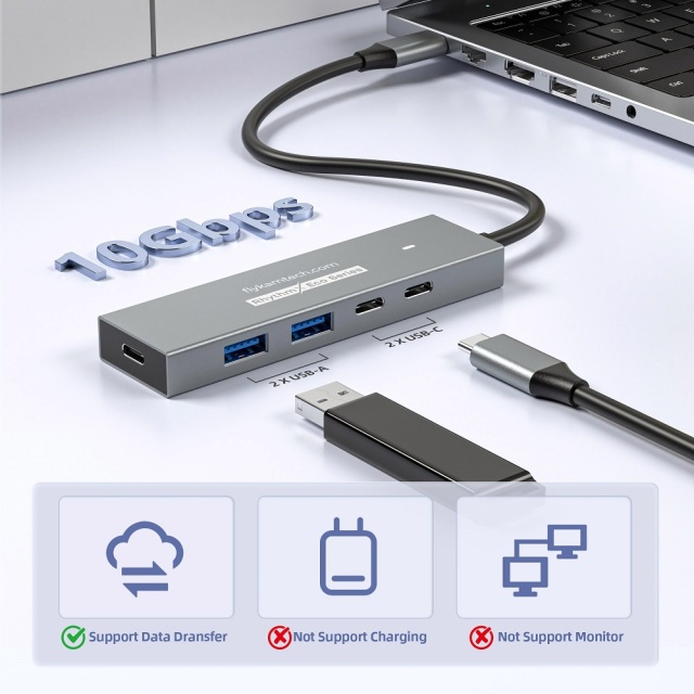 UC10G-2A2C-M1 | 4포트 10Gbps 허브 - 2x USB-A + 2x USB-C,flykantech.com | 종합 공장 설계, 제조 및 수출 서비스 | 생산 효율성 향상,UC10G-2A2C-M1 | 4포트 10Gbps 허브 - 2x USB-A + 2x USB-C