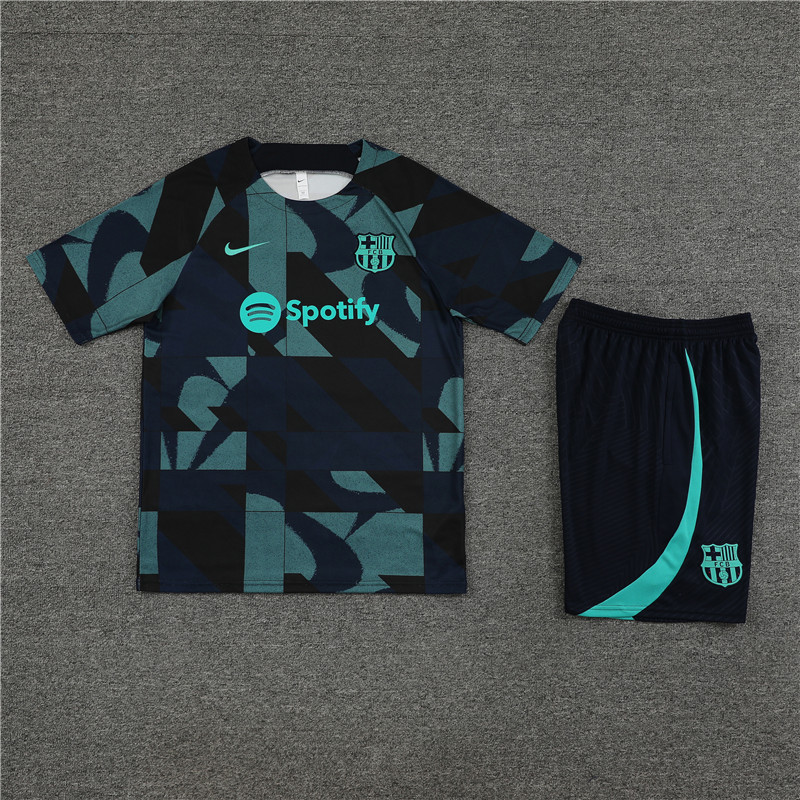 23-24-Short-sleeved training uniform Barcelona royal blue [camouflage style]