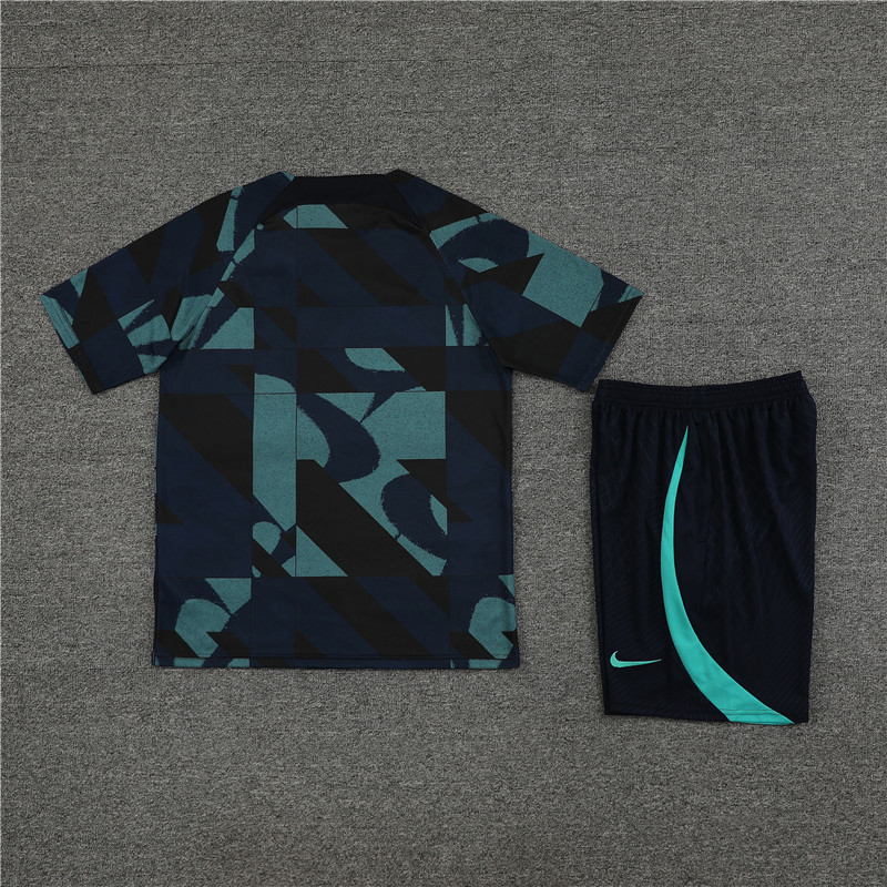 23-24-Short-sleeved training uniform Barcelona royal blue [camouflage style]