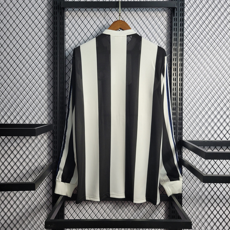 Retro 1997-99 Long Sleeve Newcastle Home   Football jersey retro