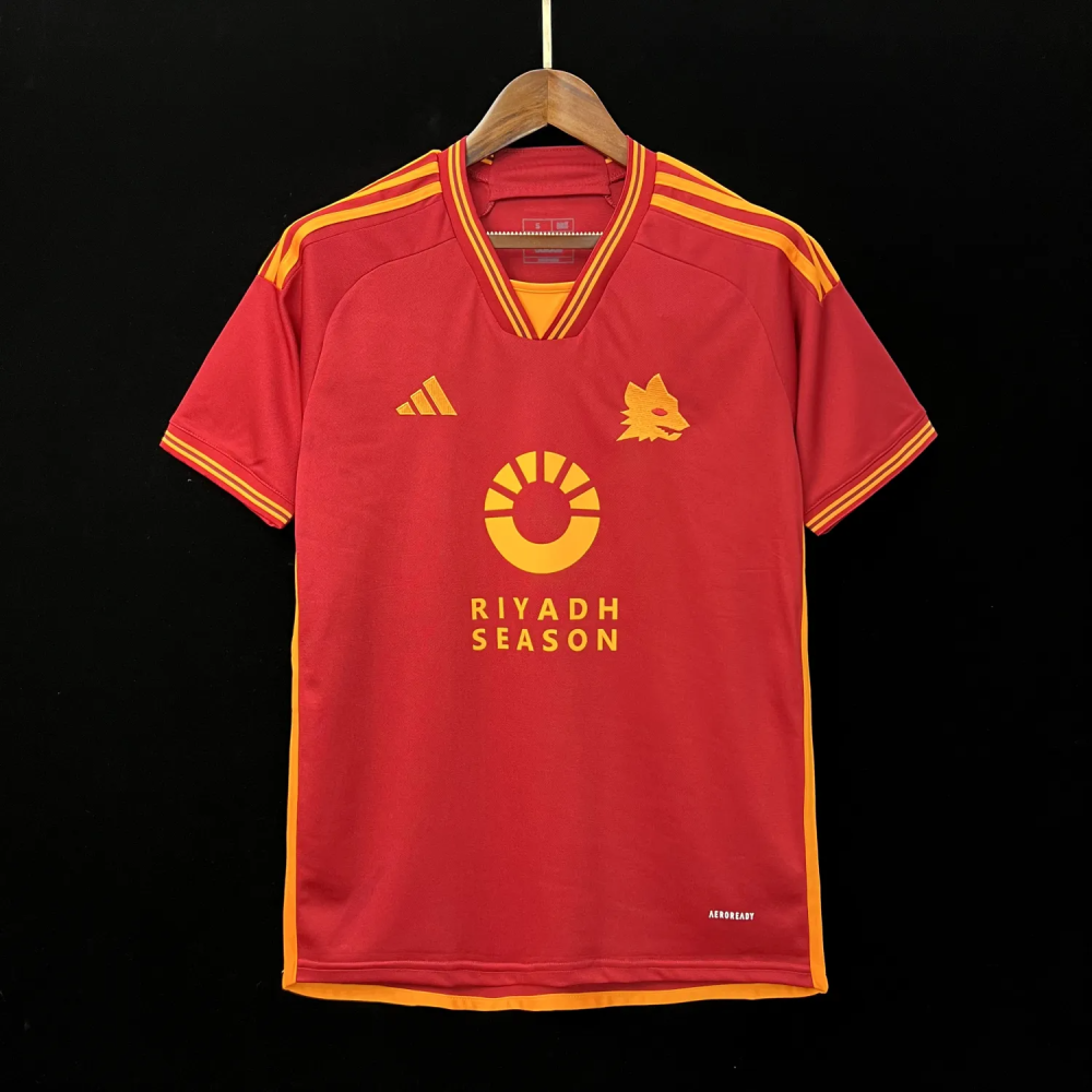 23-24 AS Roma Home Fans Jersey Sponsored