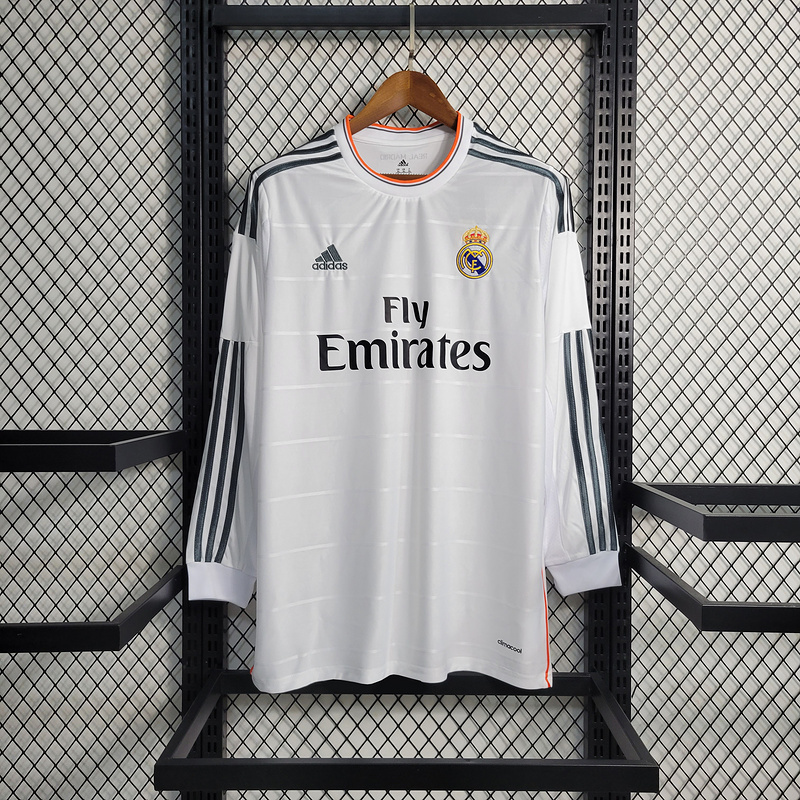 Retro Long Sleeve Real Madrid 2013-14 home RONALDO Benzema Bale Sergio Ramos Alonso Di Maria Modric Football jersey retro