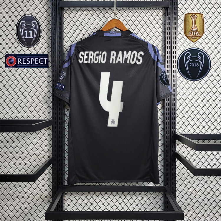 Retro 2016-17 Real Madrid Second Away Game RONALDO Benzema Bale Sergio Ramos ISCO KROOS Football jersey retro