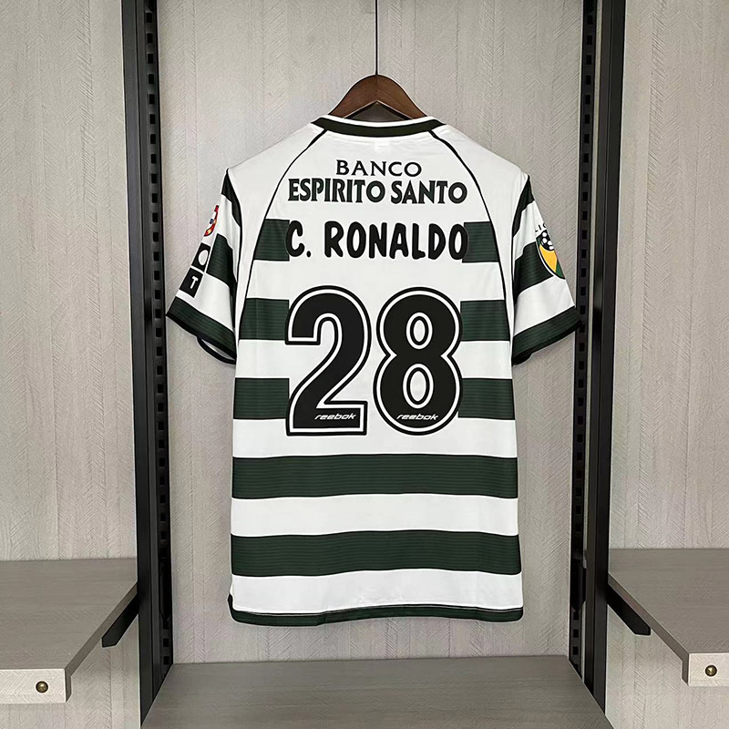 2001-03 Retro Sporting Lisbon Home Football Shirt 1:1 Thai Quality