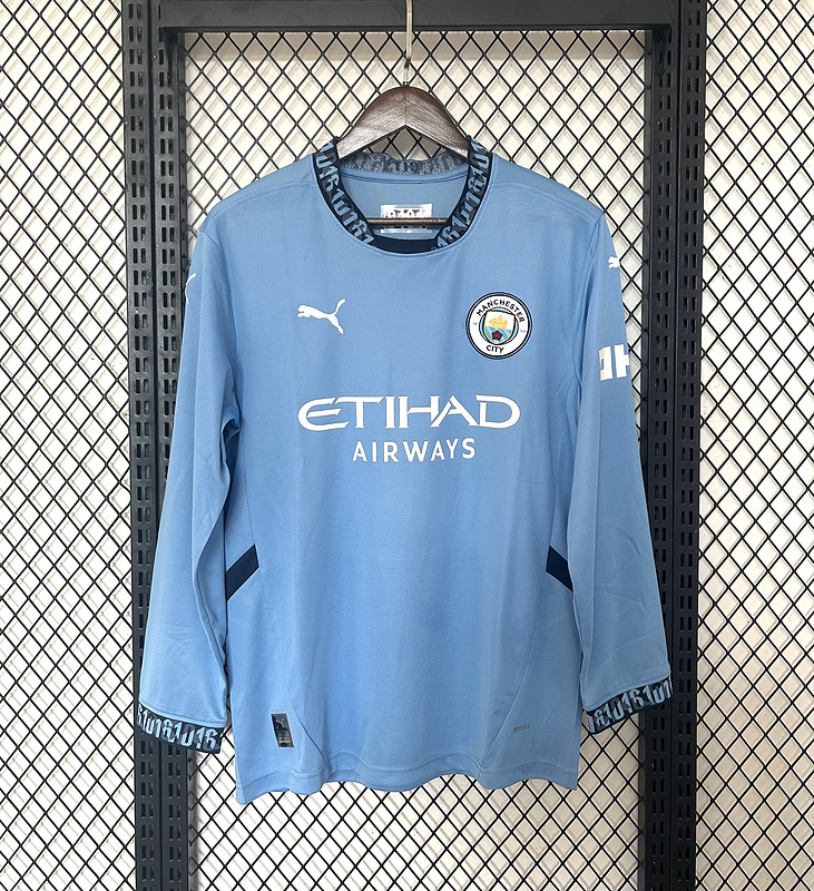 2024-25 Manchester City Home Football jersey Long sleeves S-4XL