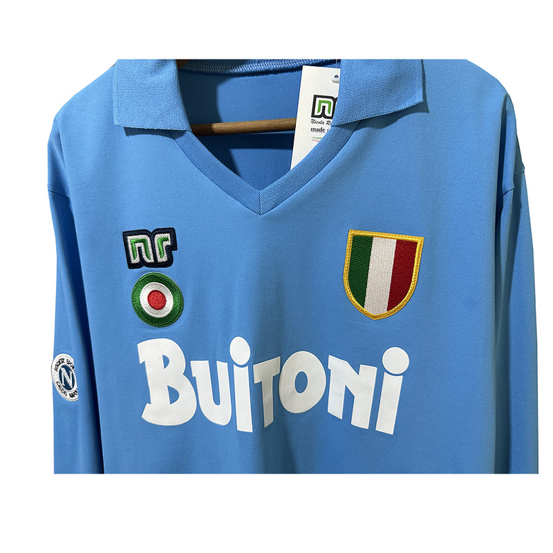 Retro Napoli 1987-88 home Football jersey retro Long sleeve