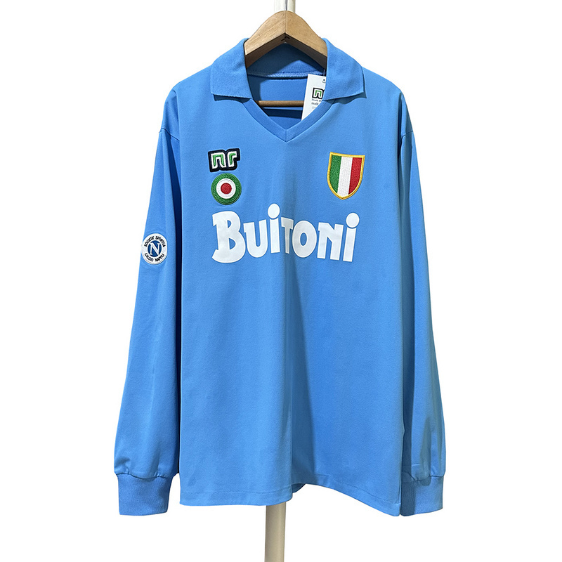 Retro Napoli 1987-88 home Football jersey retro Long sleeve