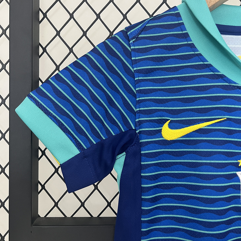 2024-25 Brazil Away Kids Football jersey