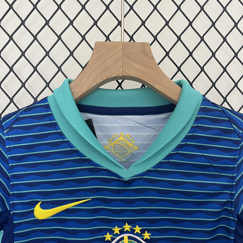 2024-25 Brazil Away Kids Football jersey