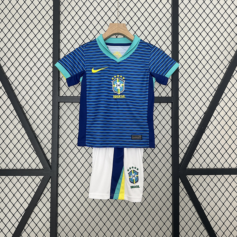 2024-25 Brazil Away Kids Football jersey