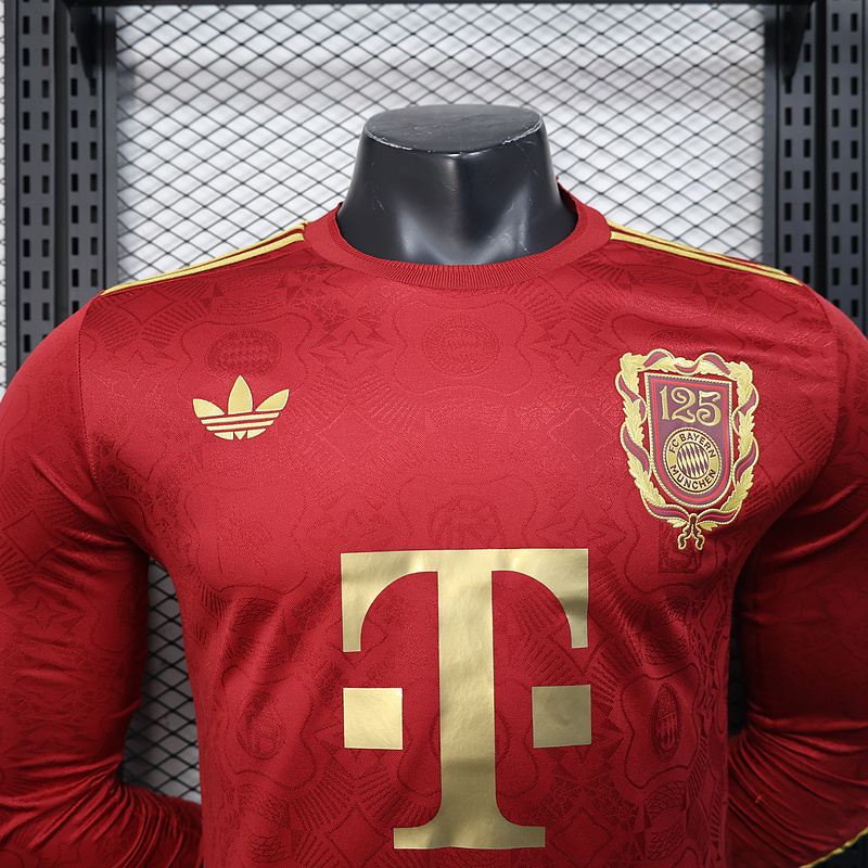 Player 2025-26 Bayern Munich 125th Anniversary Red Football jersey Long sleeve