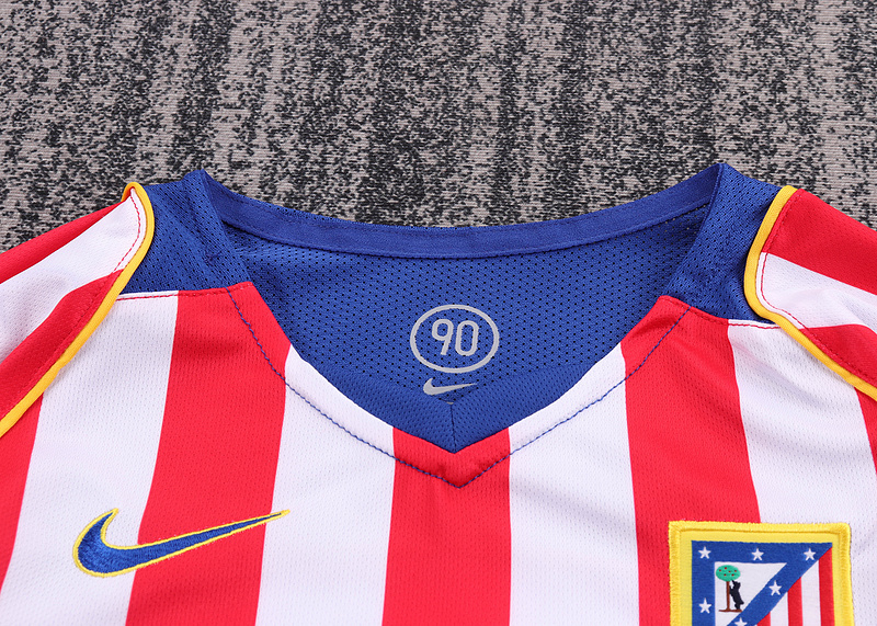 Kids Retro 2004-05 Atletico Madrid Home Kids Football jersey Long sleeve