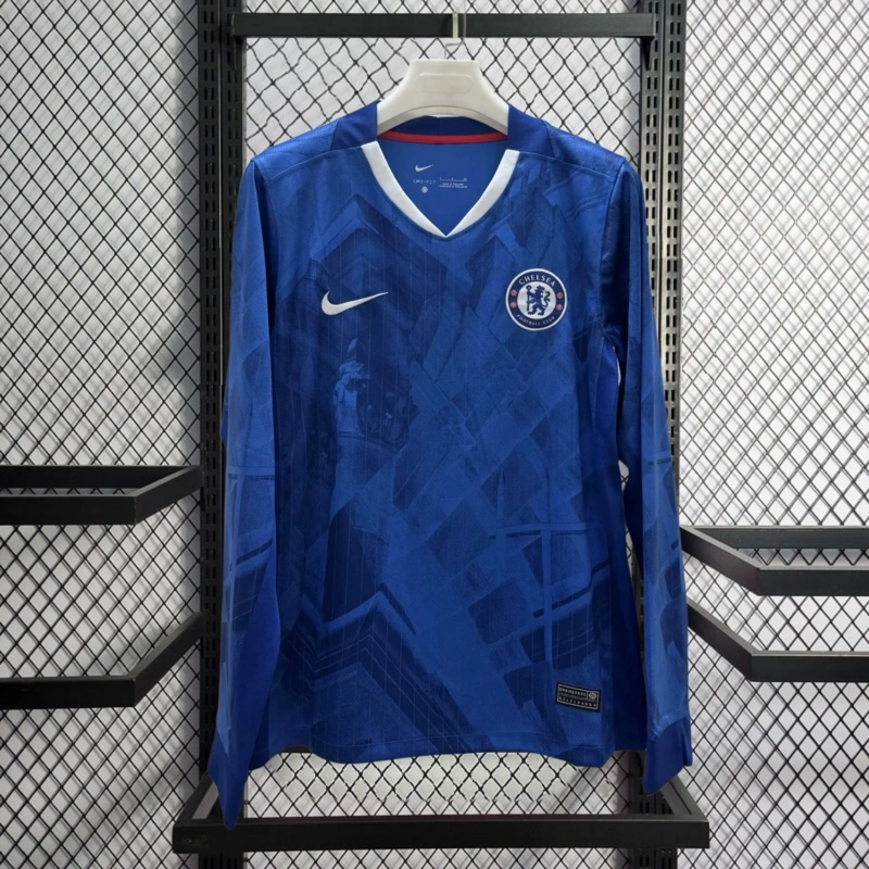 2025-26 Chelsea Home Soccer Jersey Long sleeve