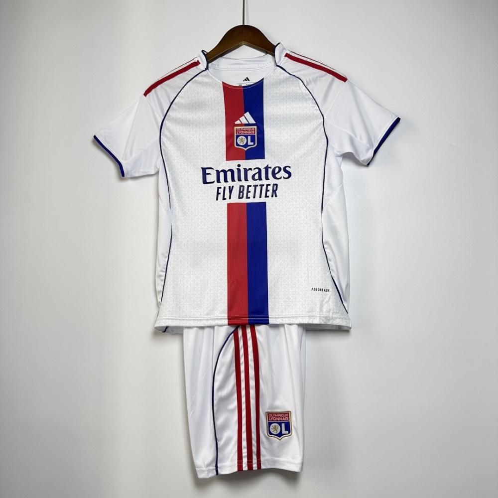 KIDS 2025-26 Lyon Home KIDS Football jersey