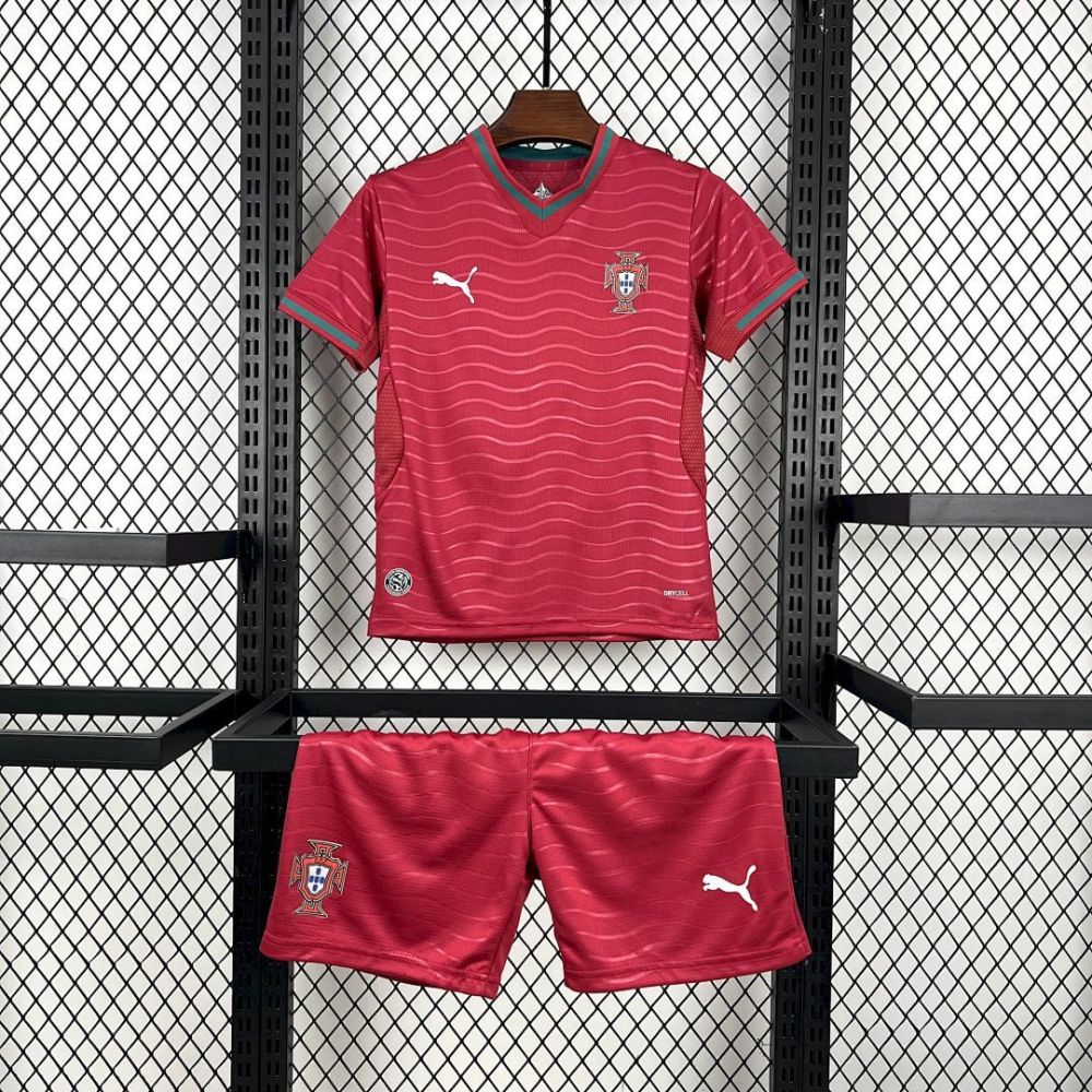 Kids 2026 Portugal Home Kids Football jersey World Cup