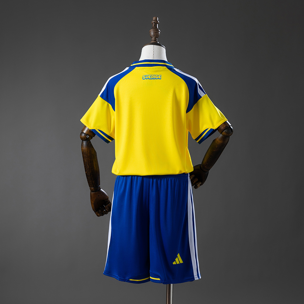 KIDS 2025-26 Sweden Home KIDS Football jersey World Cup