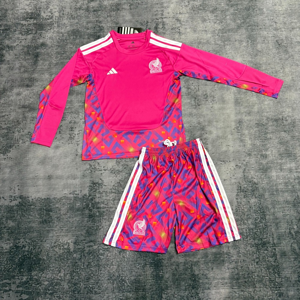 KIDS 2026 Mexico goalkeeper KIDS Football jersey Long Sleeve