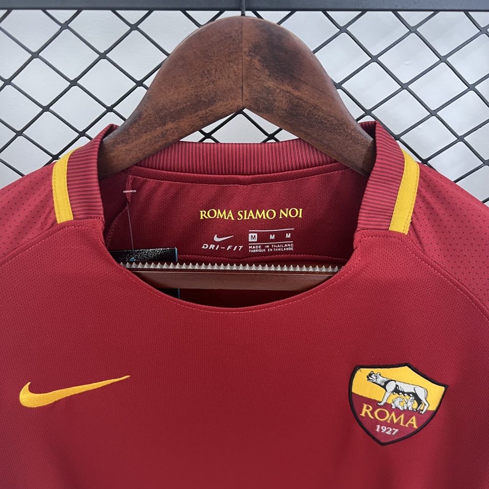 Retro 2017-18 AS Roma Home Football jersey Retro Long sleeve