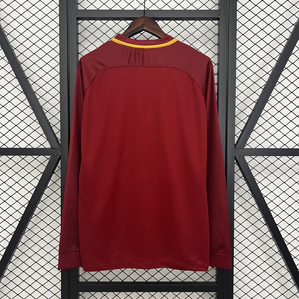 Retro 2017-18 AS Roma Home Football jersey Retro Long sleeve