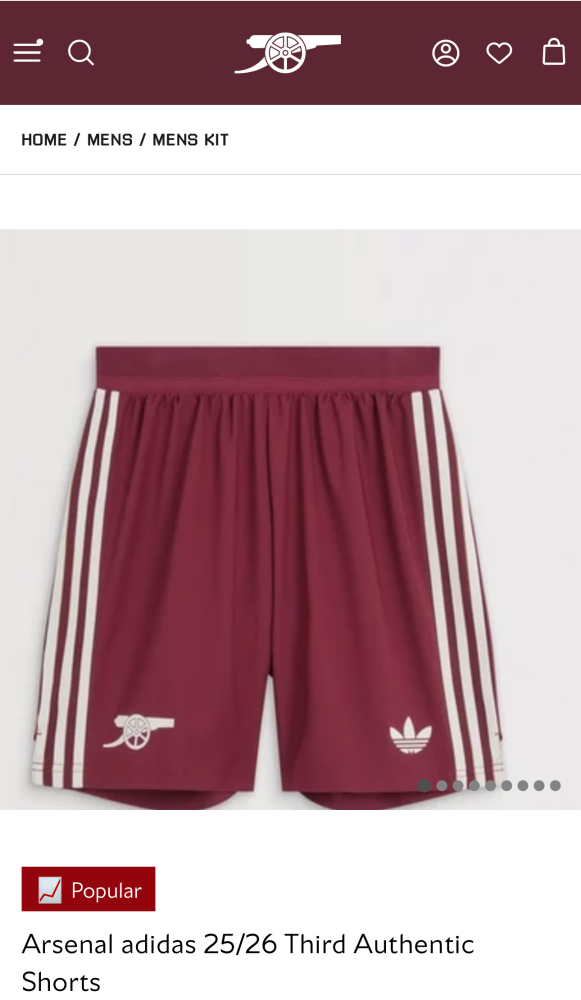 Player Shorts 2025-26 Shorts Arsenal