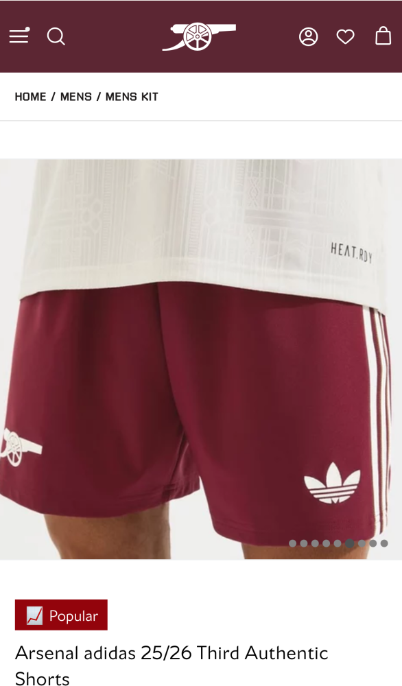 Player Shorts 2025-26 Shorts Arsenal