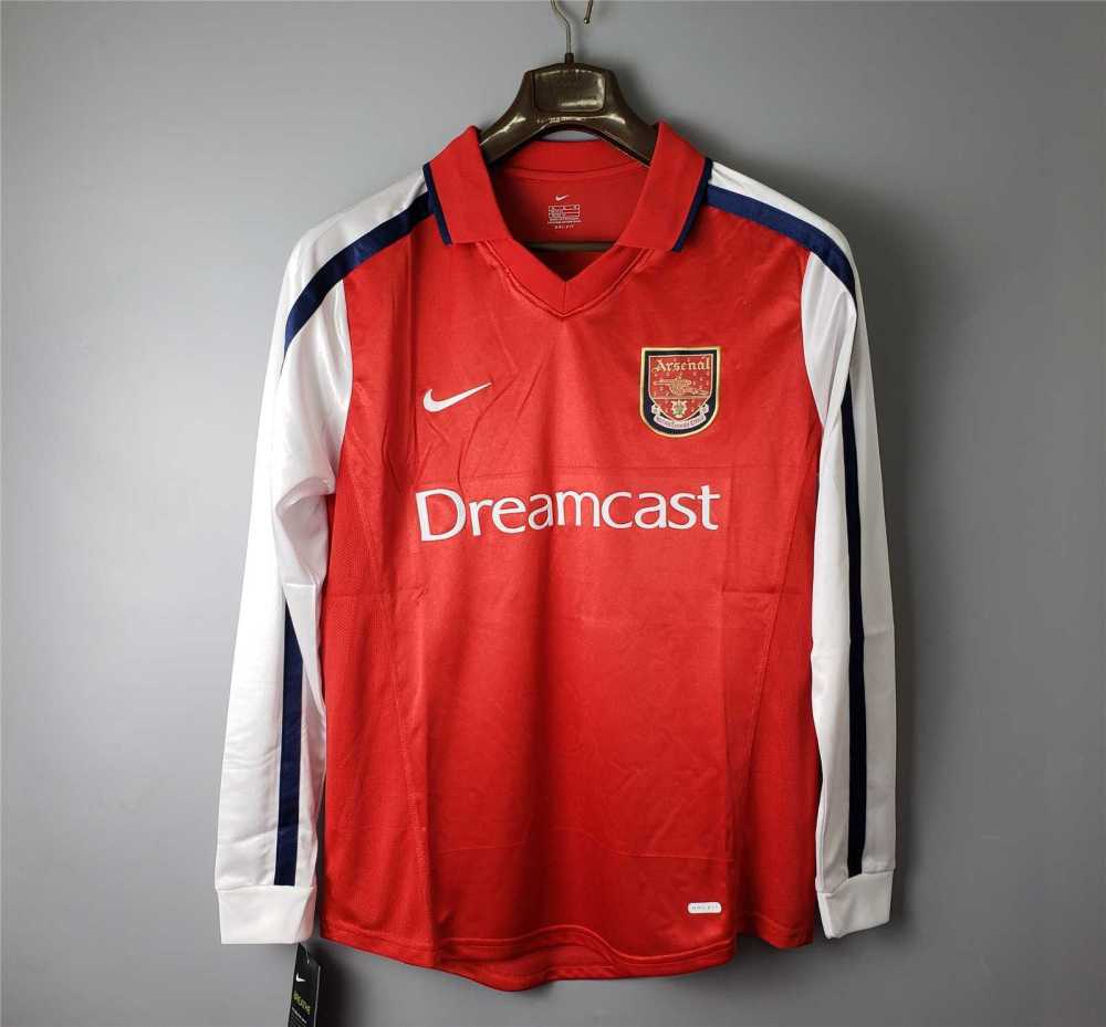 retro 2000-01 Arsenal home Football jersey retro Long Sleeve
