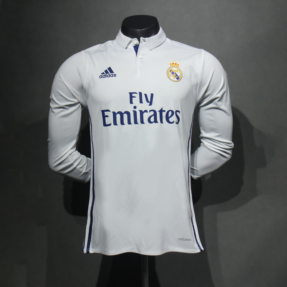 Player Retro 2016-17 Real Madrid Home Football jersey Retro long sleeves S-3XL