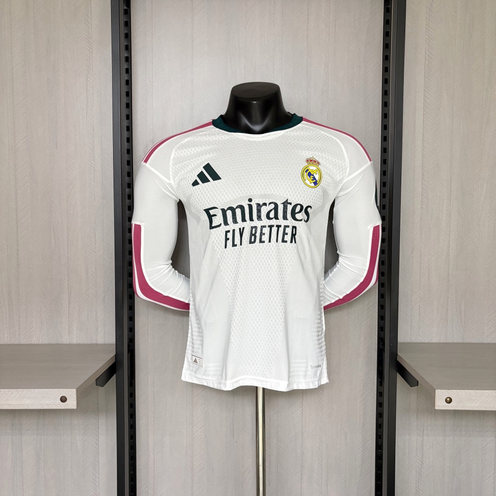 Player 2026-27 Real Madrid Home Football Jersey S-3XL Long Sleeve