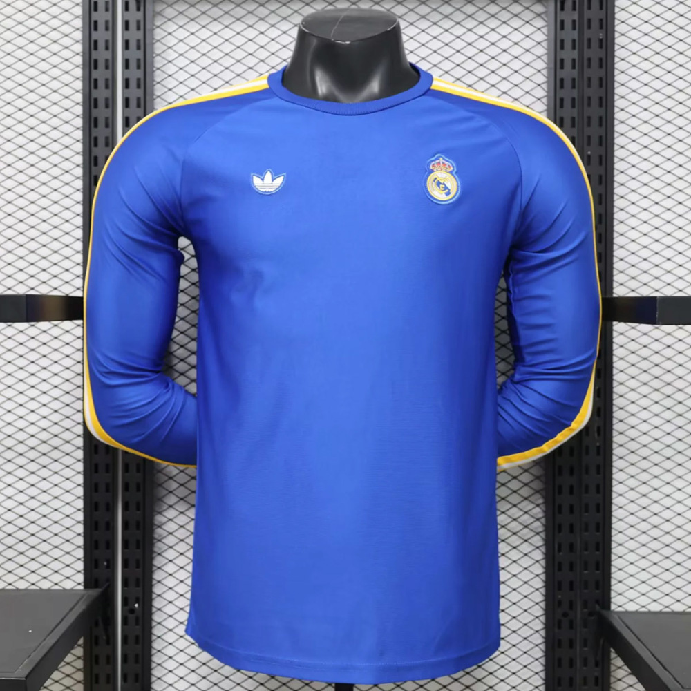 Player Version 2026-27 Real Madrid x Adidas Originals Blue Football Jersey S-3XL Long sleeves