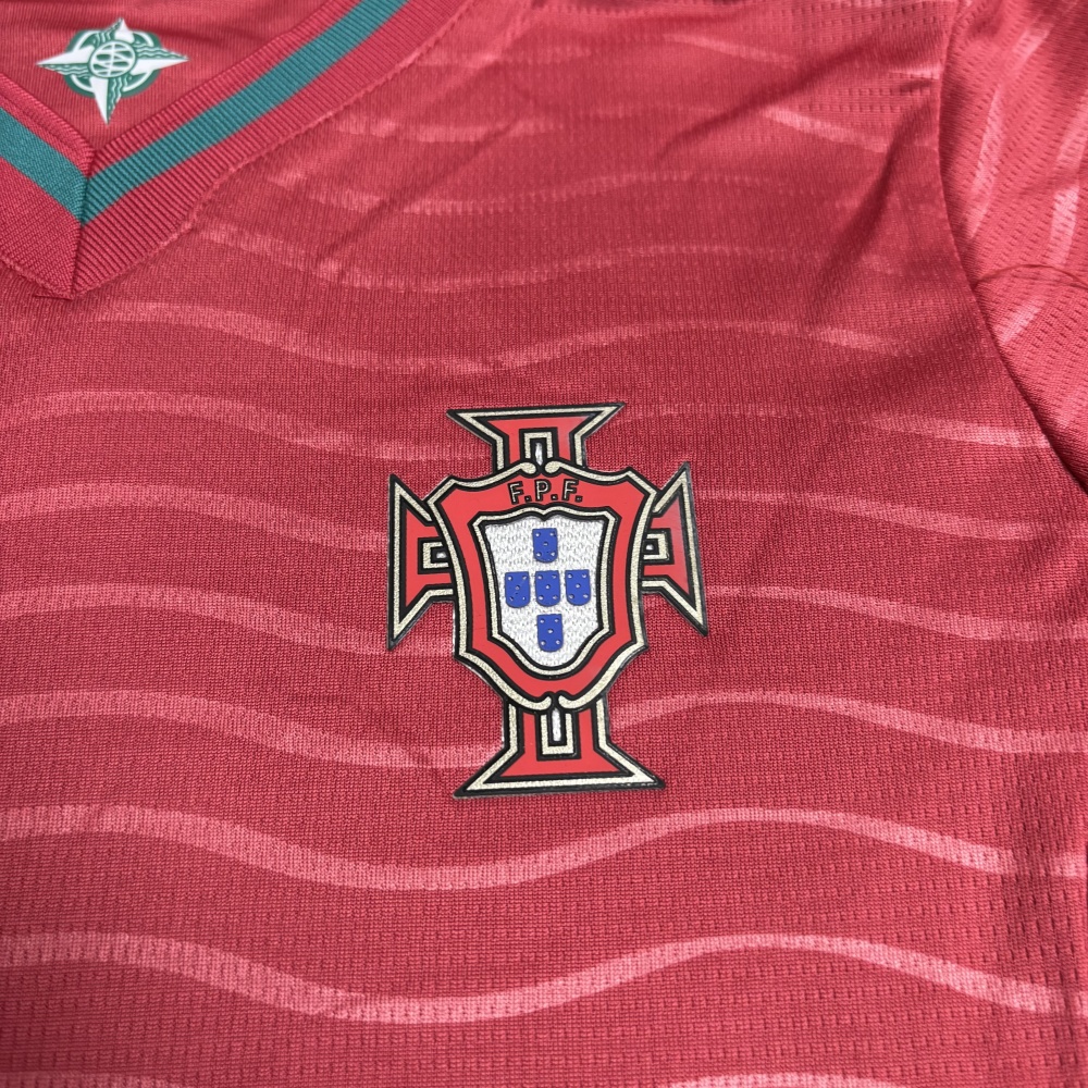 Kids 2026 Portugal Home Kids Football jersey Long Sleeve World Cup