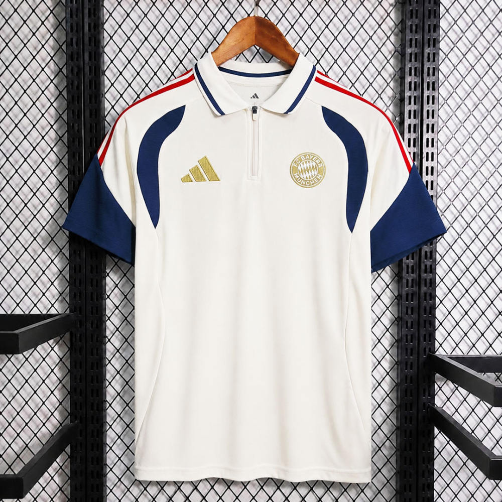 2026-27 Bayern Munchen Unisex Teamline Beige Polo Football Jersey