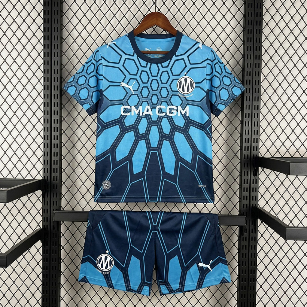 KIDS 2026-27 Marseille Goalkeeper Blue KIDS Football jersey