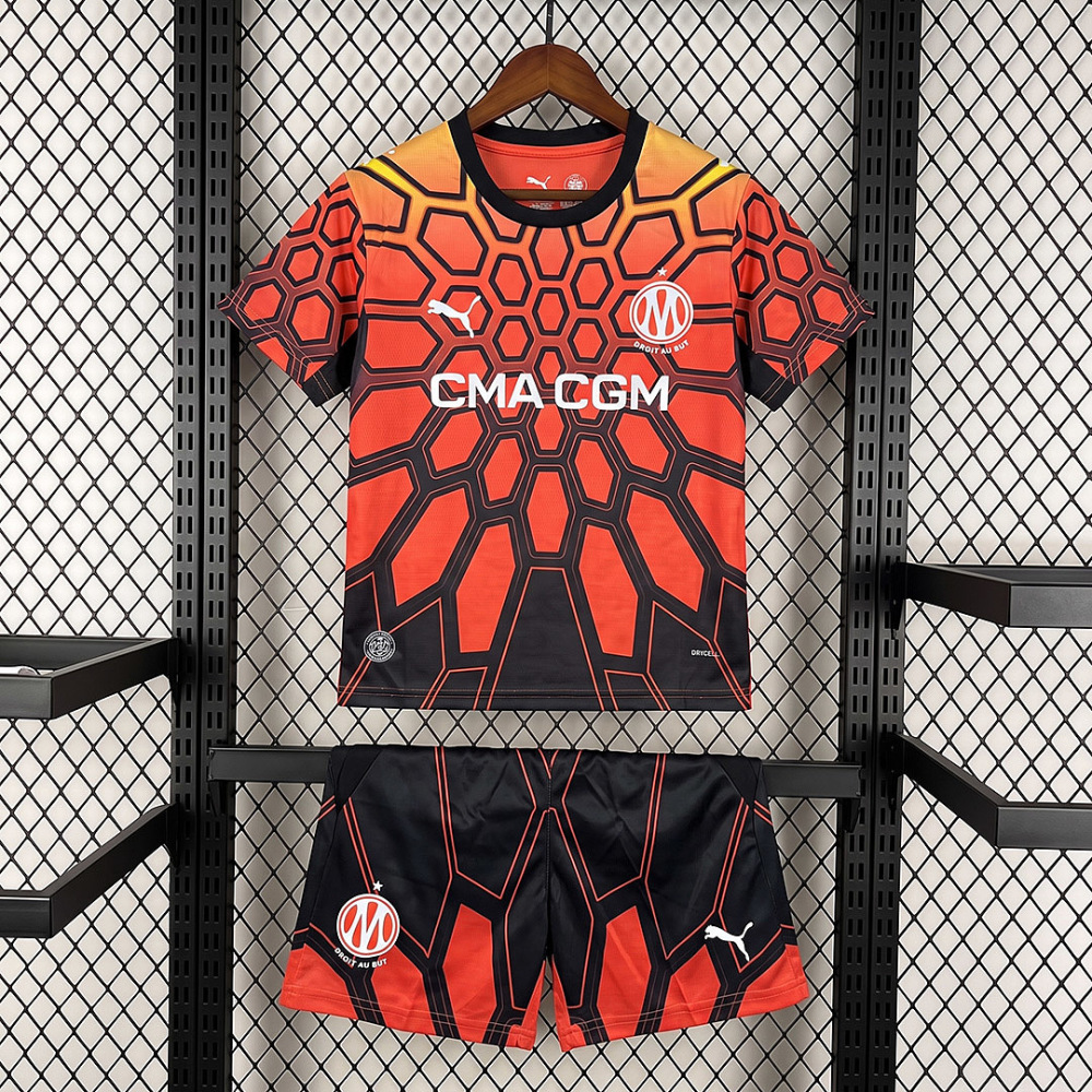 KIDS 2026-27 Marseille Goalkeeper Orange KIDS Football jersey