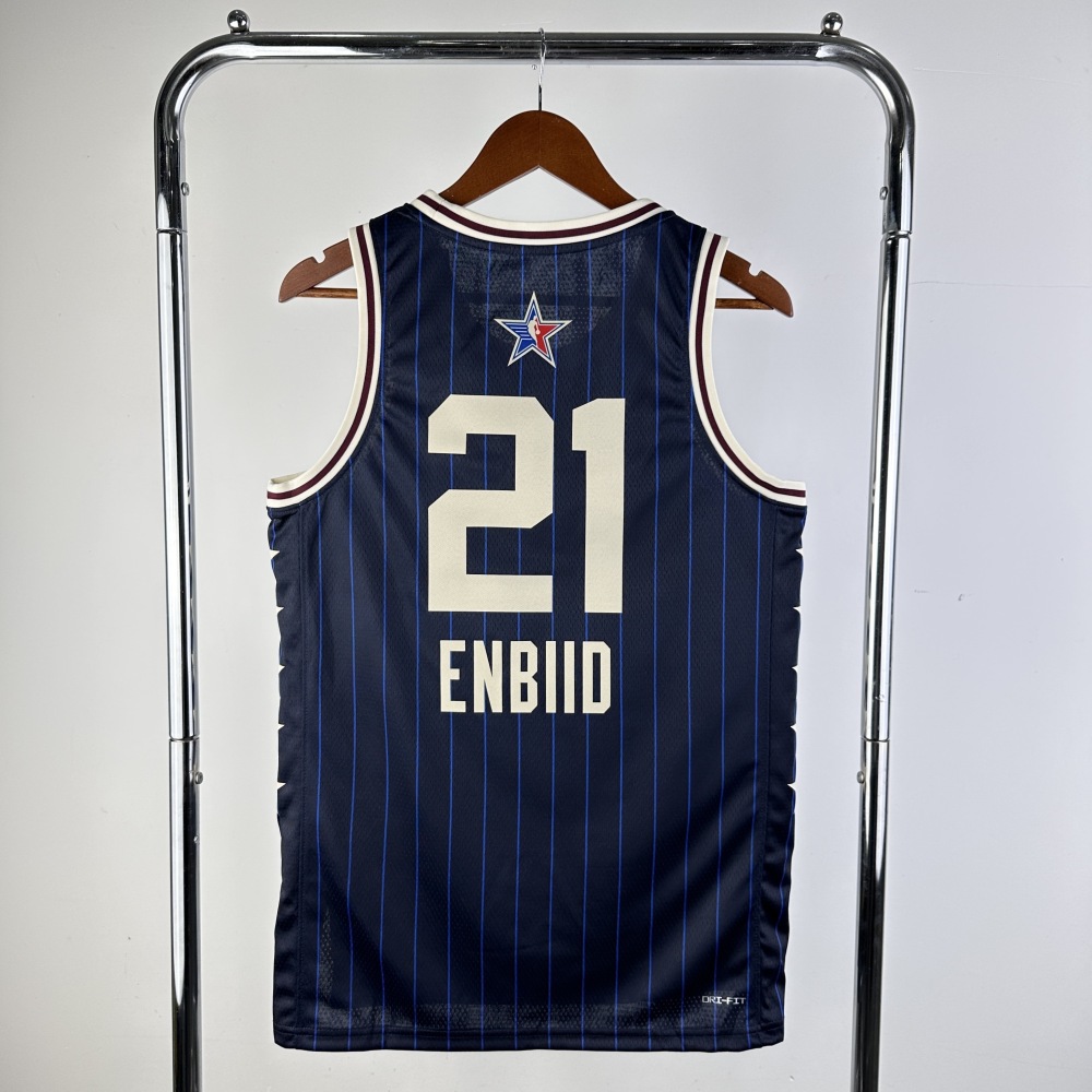 2024/25 Philadelphia 76ers All-Star Blue Joel Embiid #21 Men’s Jersey