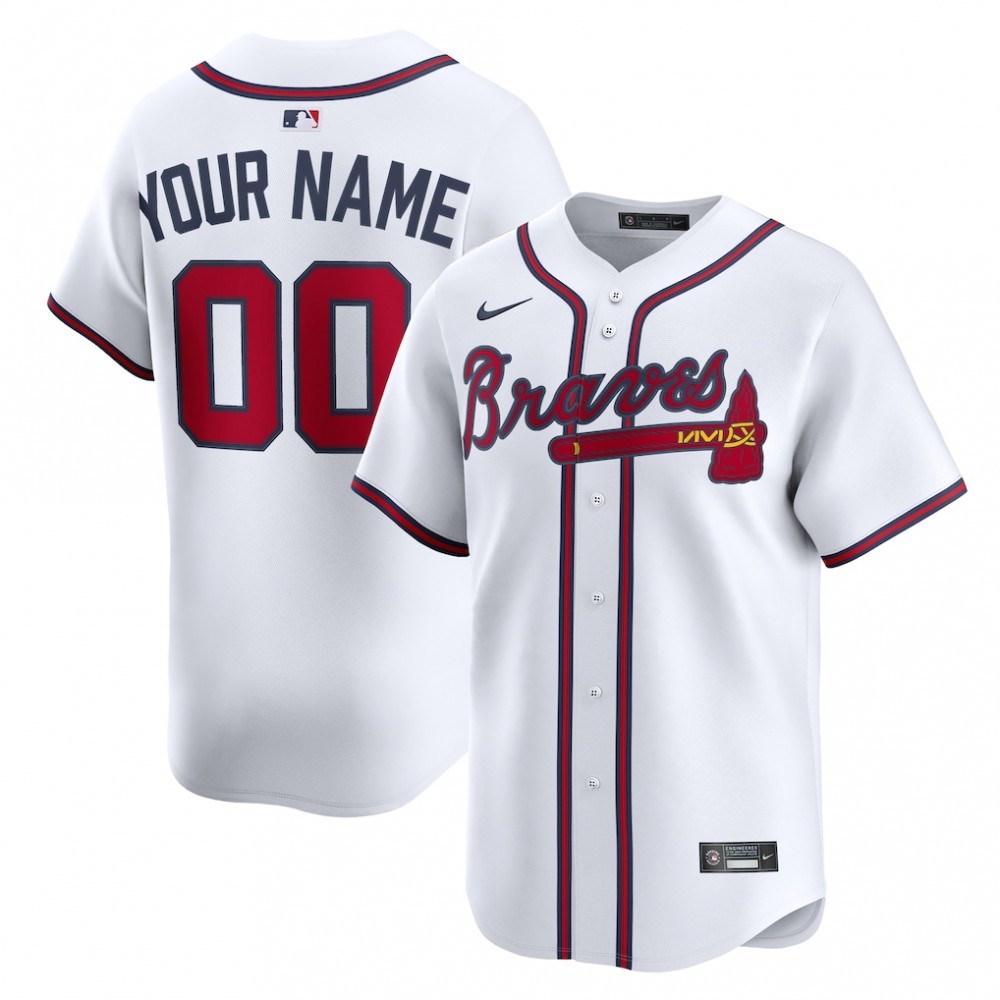 Atlanta Braves Nike Home Limited Custom Jersey – White