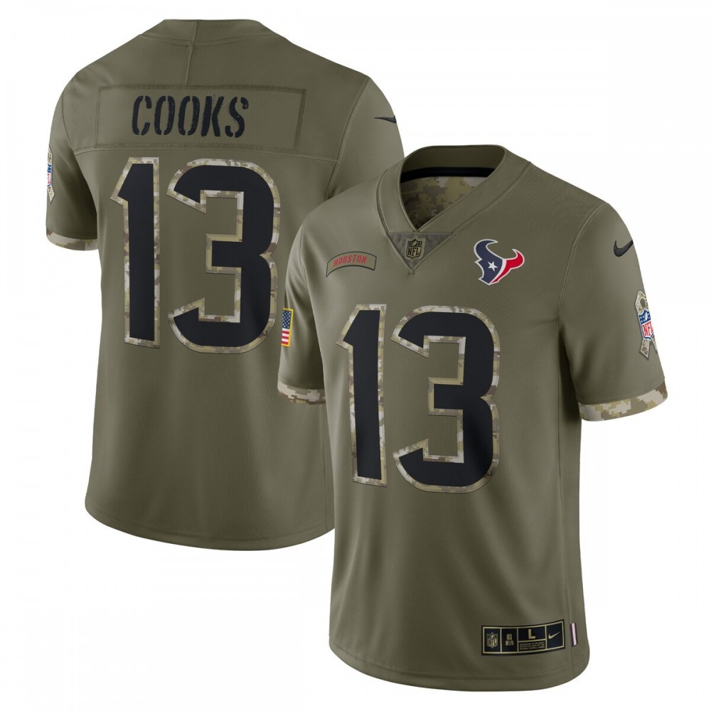 Brandin Cooks Houston Texans Nike 2022 Salute To Service Limited Jersey – Olive