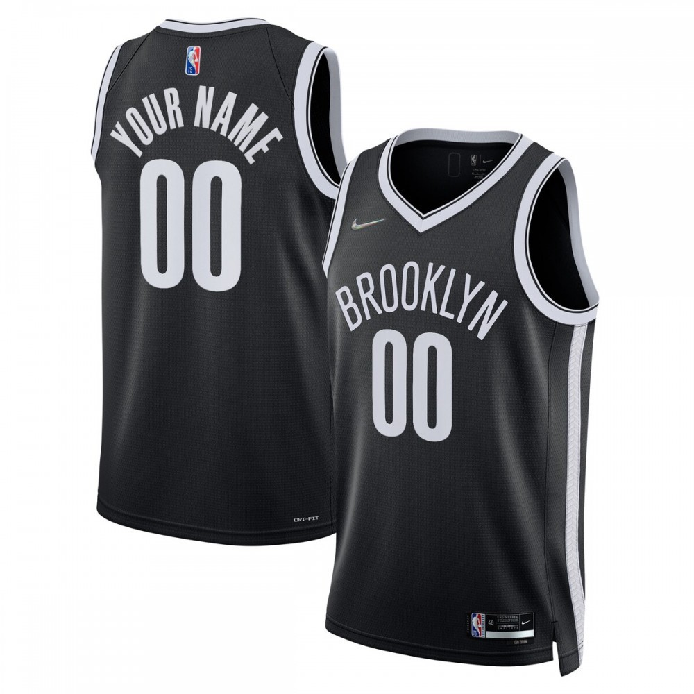 Brooklyn Nets Nike 2021/22 Diamond Swingman Custom Jersey – Icon Edition – Black
