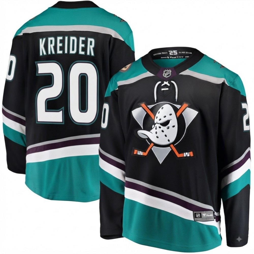 Chris Kreider Men’s Anaheim Ducks Black Alternate Breakaway Jersey