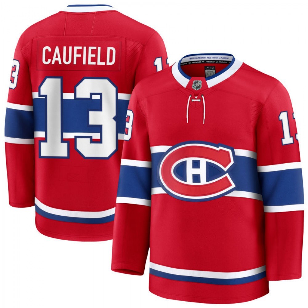 Cole Caufield Montreal Canadiens Home Premium Jersey – Red