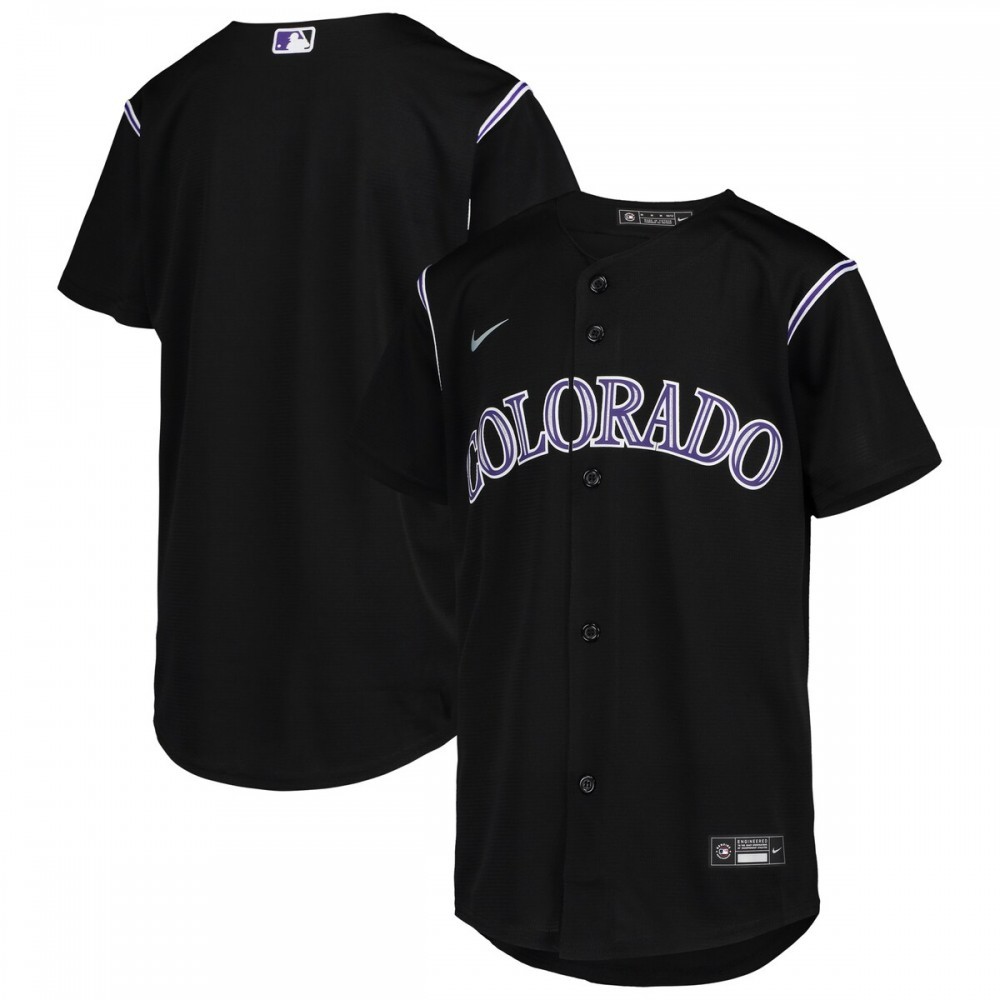 Colorado Rockies Nike Youth Alternate Replica Team Jersey – Black