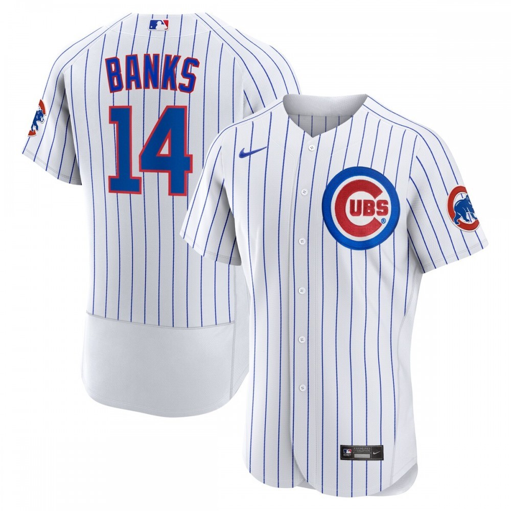 Ernie Banks Chicago Cubs Nike Home Authentic Retired Player Jersey – White