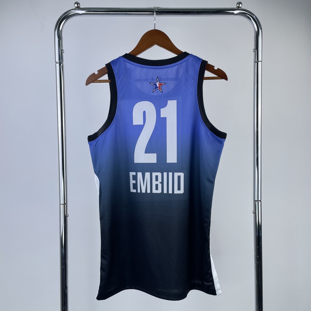 2023/24 Philadelphia 76ers All-Star Blue Joel Embiid #21 Men’s Jersey