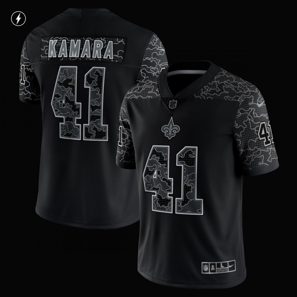 Alvin Kamara New Orleans Saints Nike RFLCTV Limited Jersey – Black