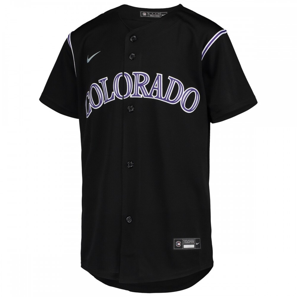 Colorado Rockies Nike Youth Alternate Replica Team Jersey – Black