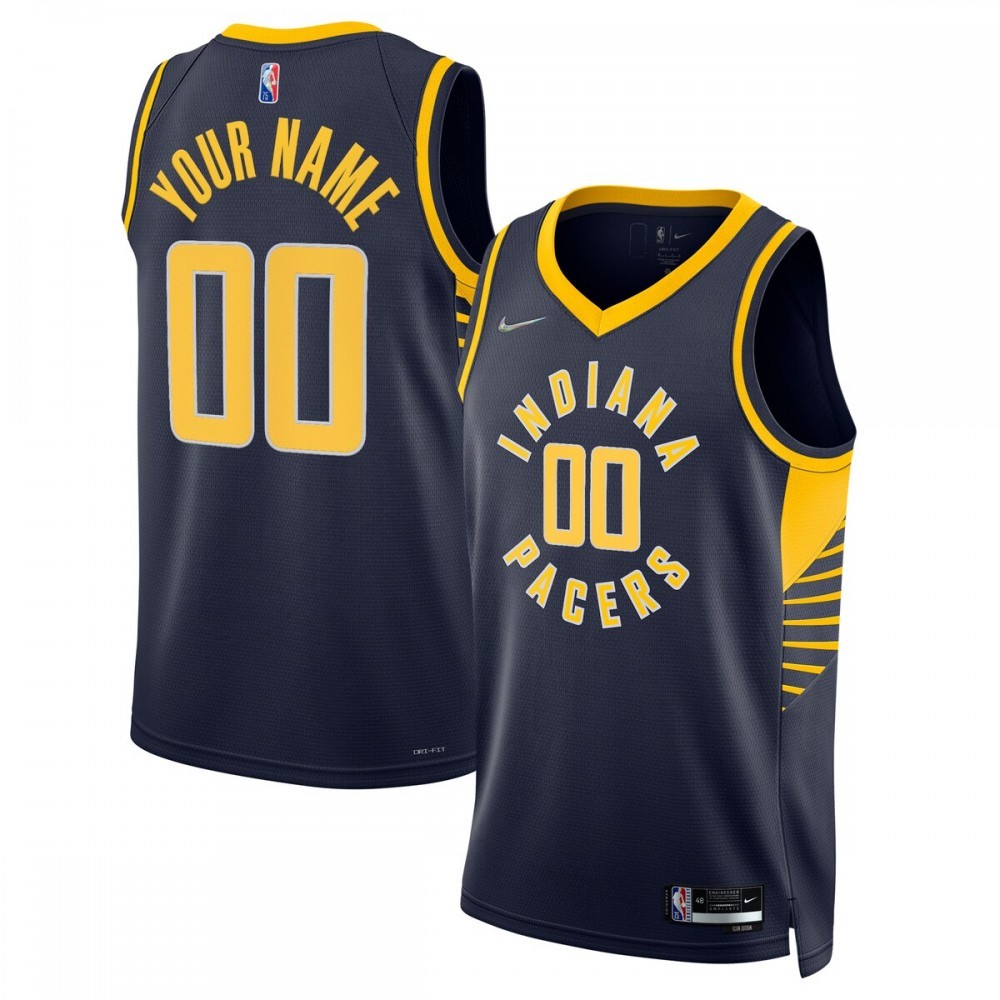 Indiana Pacers Nike 2021/22 Diamond Swingman Custom Jersey – Icon Edition – Navy