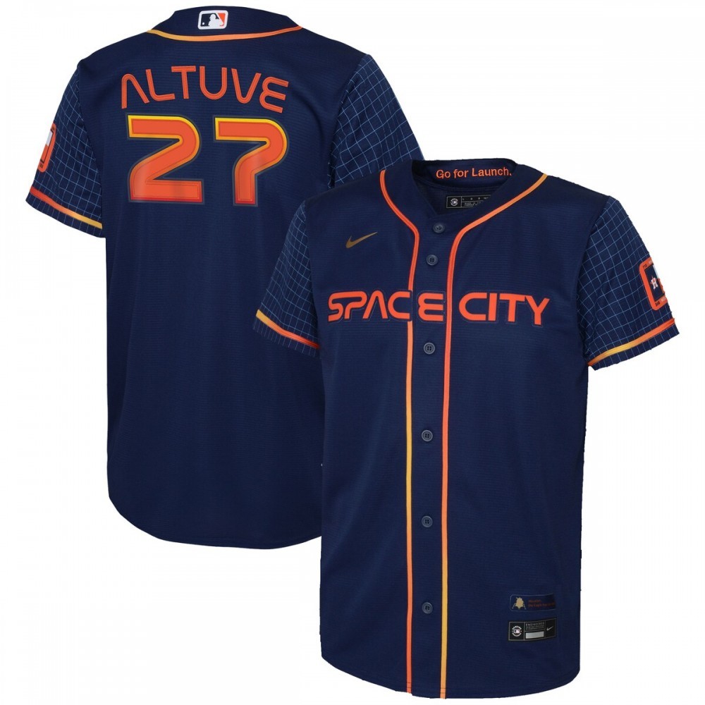 Jose Altuve Houston Astros Nike Youth 2022 City Connect Replica Player Jersey – Navy