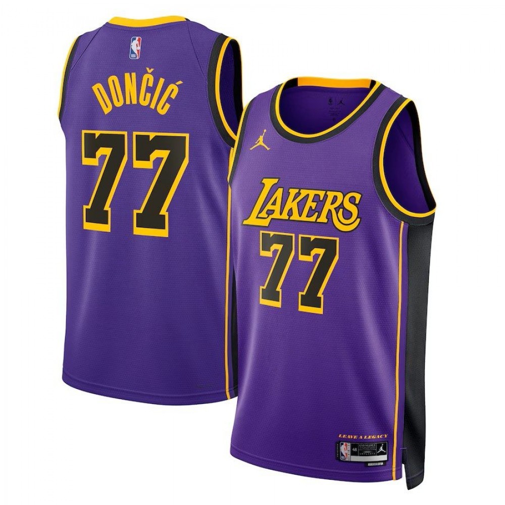 Los Angeles Lakers Unisex Jordan Brand Statement Edition Swingman Jersey – Purple – Luka Don?i?